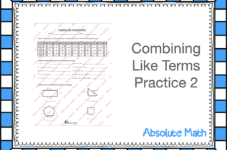 Combining Like Terms Practice 1