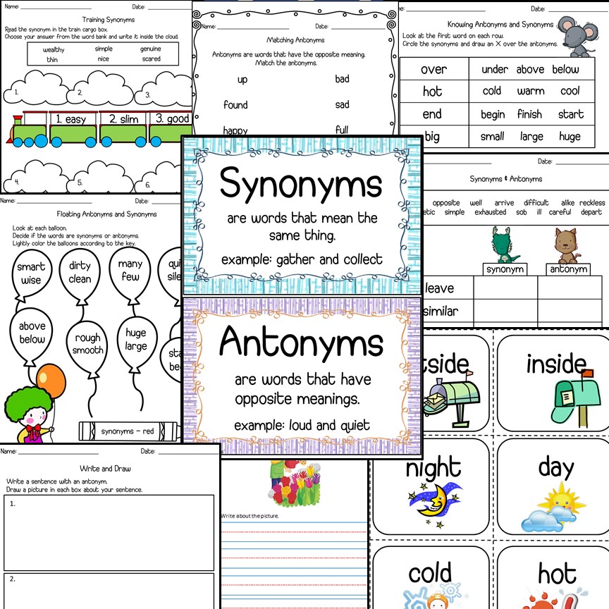 antonym worksheets