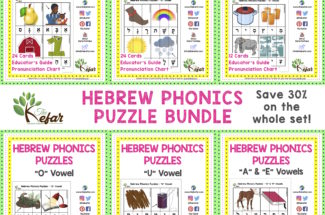 Hebrew Alef Bet Clothespin Cards